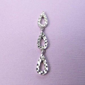 14KW Gold Diamond cut Drop Pendant 1.5"